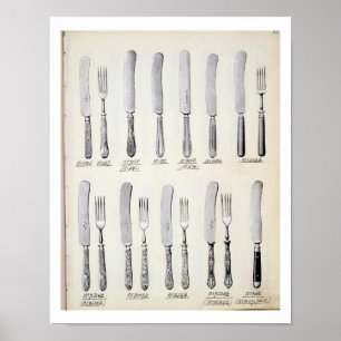 Design van messenmakerswerk uit een handelscatalog poster