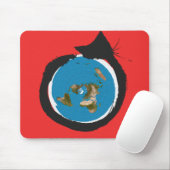 Design van platte aarde - CAT MAP CLASSIC Muismat (Met muis)