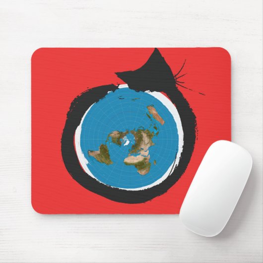 Design van platte aarde - CAT MAP CLASSIC Muismat (Met muis)