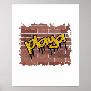 design van playa graffiti poster