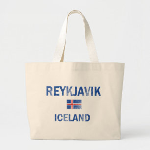 Design van Reykjavik IJsland Grote Tote Bag