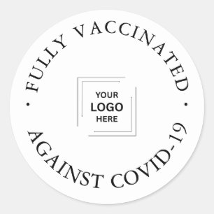 Design van vaccinatiebadge voor personeel COVID-ve Ronde Sticker