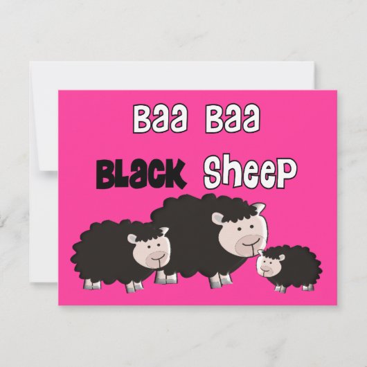 Design van zwarte schapen "Baa Baa Black Sheep" Kaart (Voorkant)