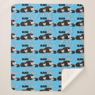 Design van zwarte schapen "Baa Baa Black Sheep" Sherpa Deken