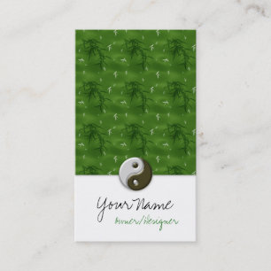 Design vert asiatique Ying/Yang Carte de visite