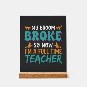 Design voor fulltime leerkracht Halloween heks_1 Acryl Bord