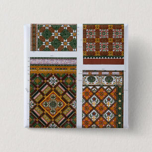 Design voor majolica en geënameled tegels voor ma vierkante button 5,1 cm