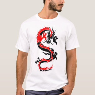 Design voor Tattoo met rode kruidendraak Aangepast T-shirt