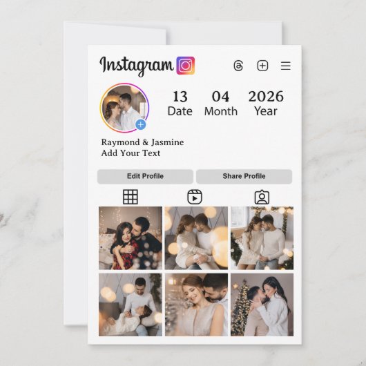 Design Your Own 7 Photo Collage Aankondiging (Voorkant)