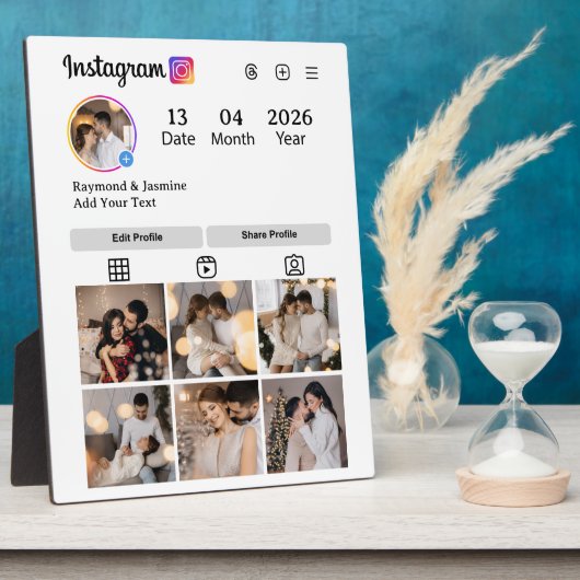 Design Your Own 7 Photo Collage Fotoplaat (Zijkant)