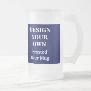 Design Your Own Beer Mug - Blue and White Matglas Bierpul