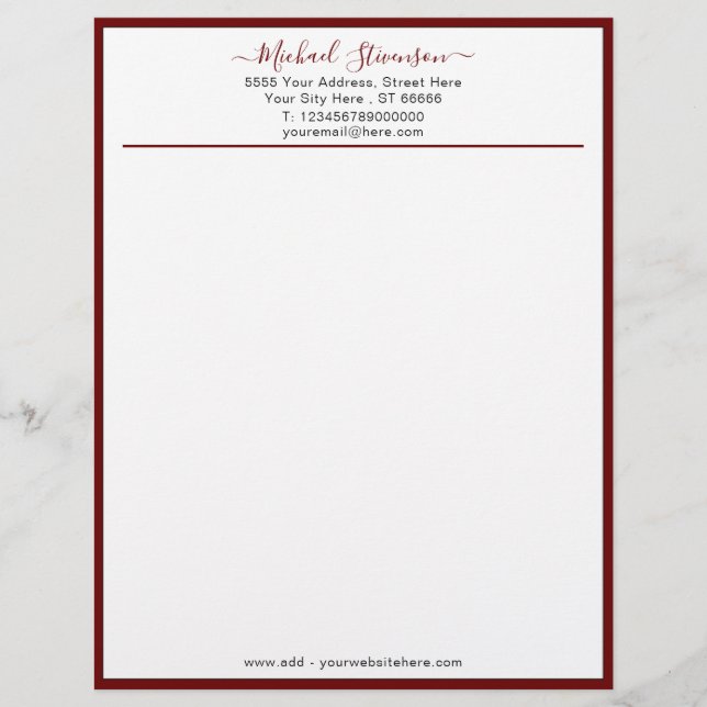 Design Your Own Company Letterhead Example Briefhoofd (Voorkant)