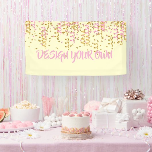 Design Your Own Confetti Spandoek (Feest)