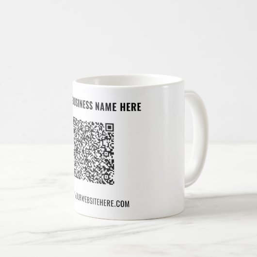 Design Your Own QR Code Coffee Mug Custom Text (Devant droit)