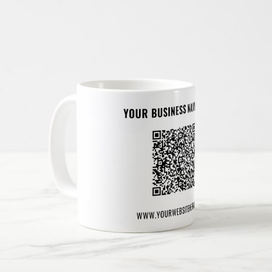 Design Your Own QR Code Coffee Mug Custom Text (Devant gauche)