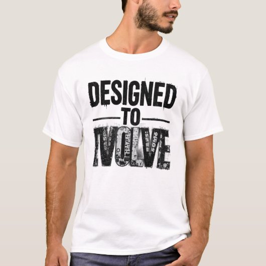 Designed to Evolve Men T Shirt Motivational Growth (Voorkant)