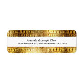 Designer Alligator Krokodil Huid Glanzend Goud Wit Etiket (Voorkant)