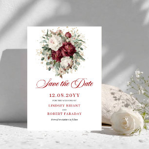 Designer Blush Burgundy Goud Save The Date