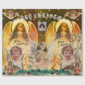 DESIGNER CHRISTMAS ANGEL COLLAGE Wrapping Paper Cadeaupapier (Vlak)