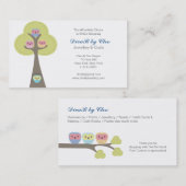 Designer Cute Funny Cartoon Owls Visitekaartje (Voorkant / Achterkant)