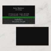 Designer Damask Carte de visite, Vert vif (Devant / Derrière)