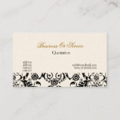 Designer Damask Pattern  Lace-stoel Visitekaartje (Achterkant)