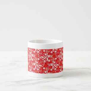 Designer Expresso Red-White Swirl Mok