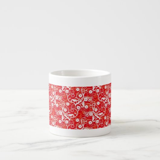 Designer Expresso Red-White Swirl Mok (Voorkant)
