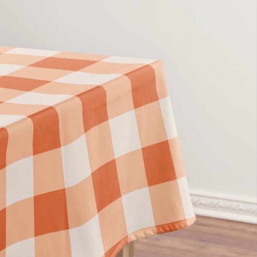 Designer gingham pattern sinaasappel tafelkleed (Voorbeeld)