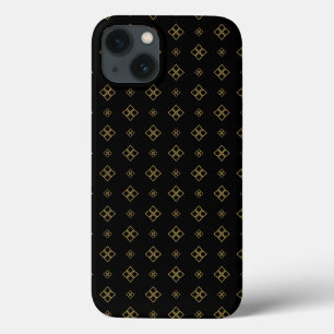 Designer Gold Diamond Pattern iPhone 13 Hoesje