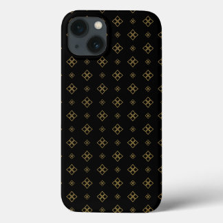  Designer Gold Diamond Pattern iPhone 13 Hoesje