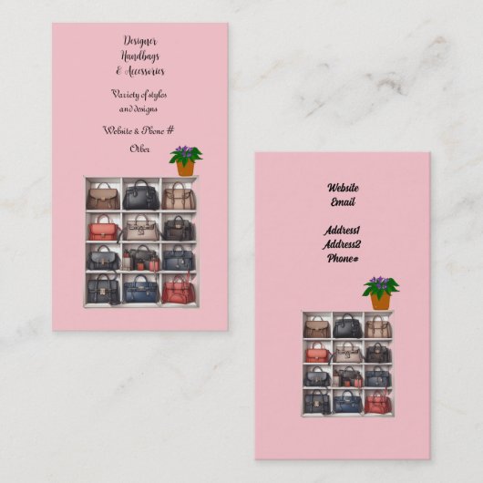 Designer handtassen met Accessoires Visitekaartje (Voorkant / Achterkant)