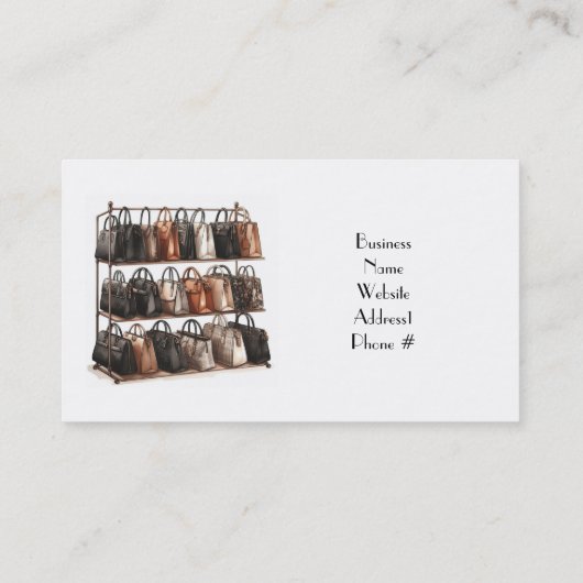 Designer handtassen Visitekaartje (Achterkant)