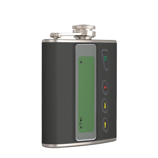 Designer Hip Flask 7 Oz Nutcase - Pager Heupfles (Rechts)