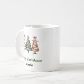 Designer Leopard Christmas Trees Personalized Mug (Devant gauche)