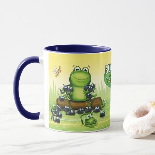 Designer Mug with frog characters design (Avec donut)