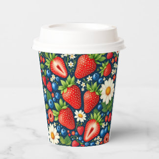 Designer Paper Cup w/Lid Papieren Bekers