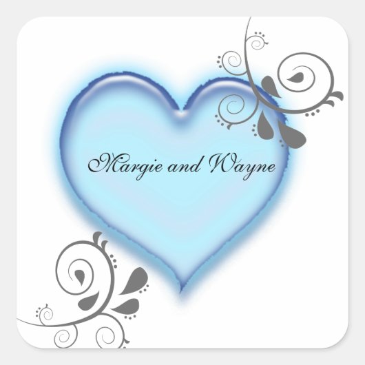 DESIGNER PERSONALISEERDE HEART ENVELOPE SEAL STICK VIERKANTE STICKER (Voorkant)