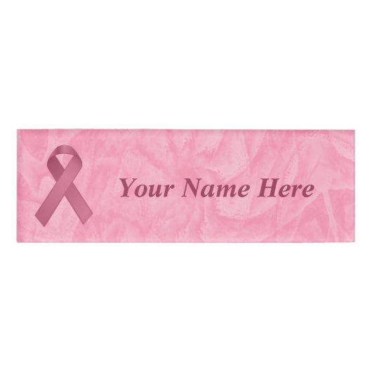 Designer Pink Ribbon Naambadge (Voorkant)