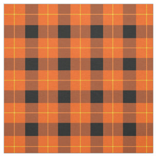 Designer plaid / tartan patroon sinaasappel en zwa stof