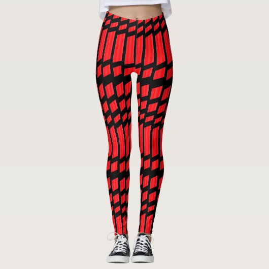 Designer Red Pattern Leggings (Voorkant)