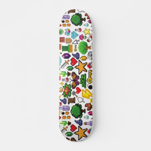 Designer Retro Gamer Pixel Skateboard Deck NES LIT (Devant)