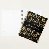 Designer Royal Black and Gold Damask Personnalisé (Devant avec enveloppe)