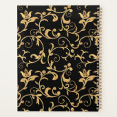 Designer Royal Black and Gold Damask Personnalisé (Dos)