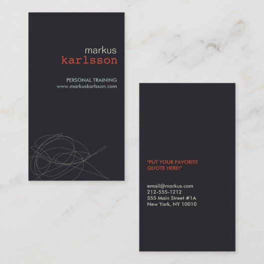 DESIGNER SCRIBBLE No 2 Carte de visite (Devant / Derrière)