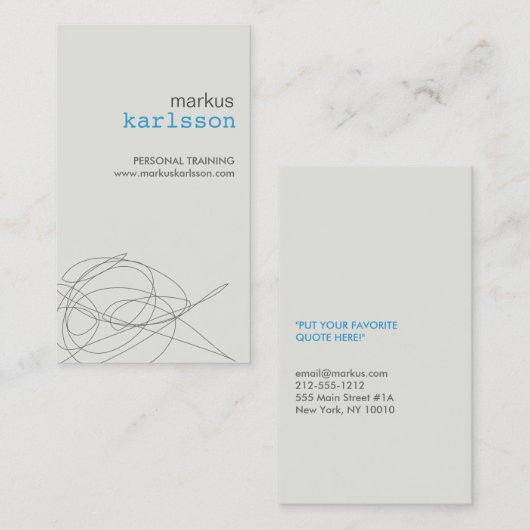 DESIGNER SCRIBBLE No 4 Carte de visite (Devant / Derrière)