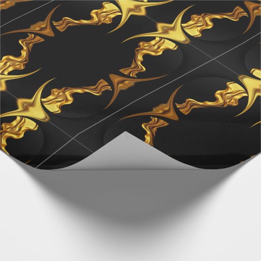Designer Statement: Opulent Swirl Pattern Gold Foi Cadeaupapier (Hoek)