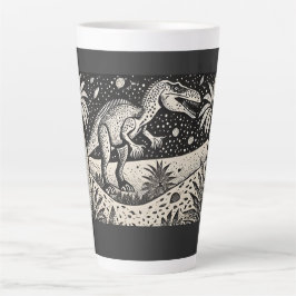 Designer T-Rex Dinasaur Latte mok voor historici