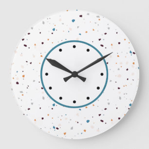 Designer Terrazzo Look Horloges murales de cuisine