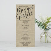 Designer Text Wedding Program Programma (Staand voorkant)